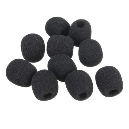 10 Pieces Black Small Mic Foam Covers Windscreen Windshield Parts