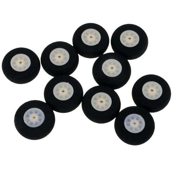 10 Pieces Black Sponge Wheels Tire Tyres for RC Airplane Aircraft Model Toys
