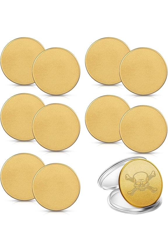 10 Pieces Blank Challenge Coin Laser Engraving Alloy Blank Coins Threaded Edged 40 mm with Acrylic Protection Box for DIY Crafts Birthday Travel Commemorative Collection