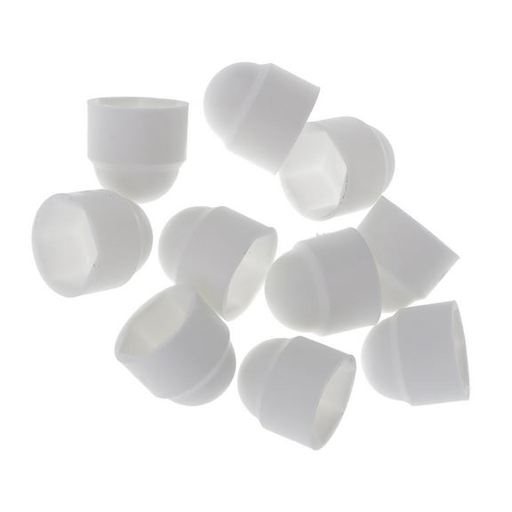 10 Pieces Bolt Nut Caps Hexagon Screw Covers Dome Protectors White Heavy Duty Nylon for M6 Fasteners DIY Projects