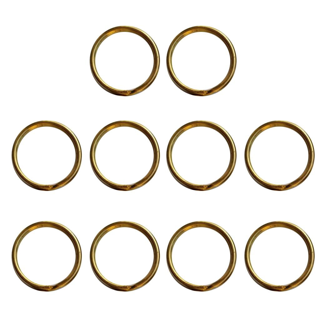 Round Chain Ring 10 Pieces Brass Round Chain Rings Key Holder Loop DIY Craft - Gold ...