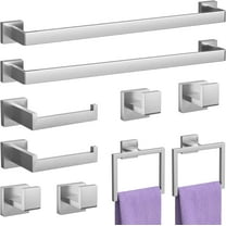 10-Pieces Brushed Nickel Bathroom Accessories Set, 23.6 Inch Bath Towel Bar Set, Stainless Steel Bathroom Hardware Set, Towel Racks for Bathroom Wall Mounted.
