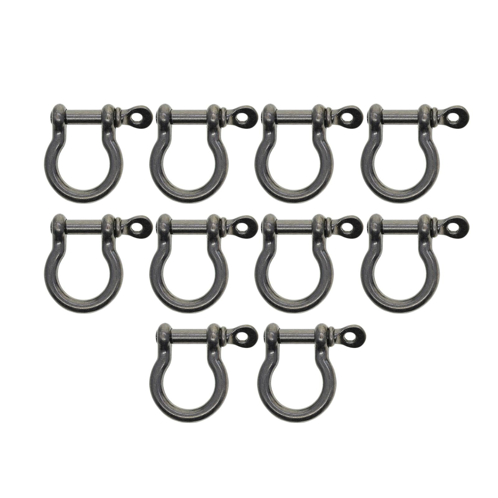 10 Pieces Buckles Metal Hoop Locking D Rings, Key Chian Metal Bow Shape ...