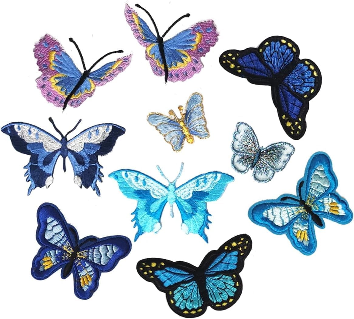 10 Pieces Butterfly Embroidery Patches, Sew On Applique Repair Patch for DIY Clothing Bags Jackets