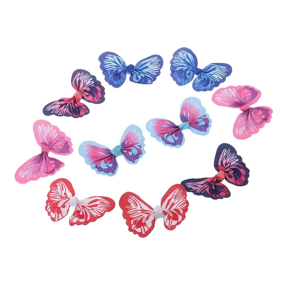 10 Pieces Butterfly Ribbons Bow Applique Embellishment For DIY Crafts Sewing On Dress Clothes