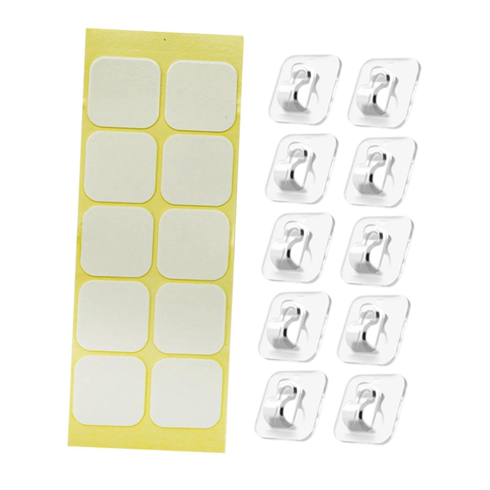 Cable Sticky 10 Pieces Cable Management Clips Sticky Cord Holders Clear Plastic ...