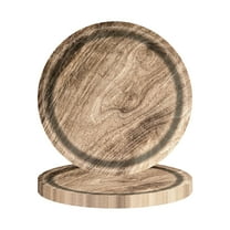 10 Pieces Camping Wood Grain Dinner Plates Hunters Plates Hunting Birthday Party Decorations Lumberjack Dinner Camping Party Decorations