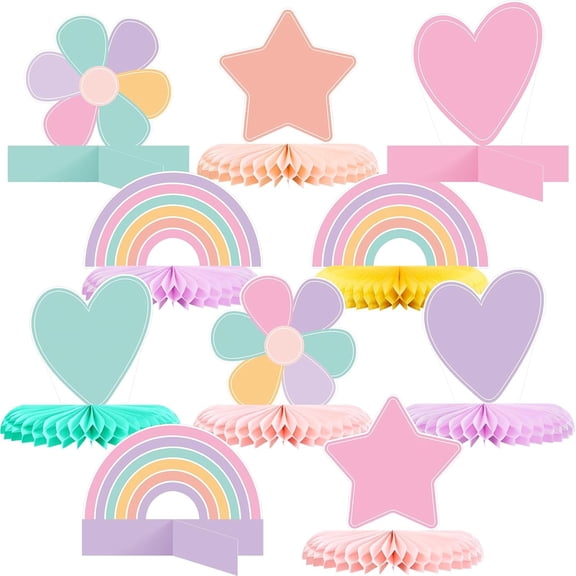10 Pieces Candy Party Decorations Lollipop Table Topper Sweet Candyland Table Centerpieces Boho Honeycomb Centerpieces Lollipop Decorations for Birthday Baby Shower Sweet Shop Party