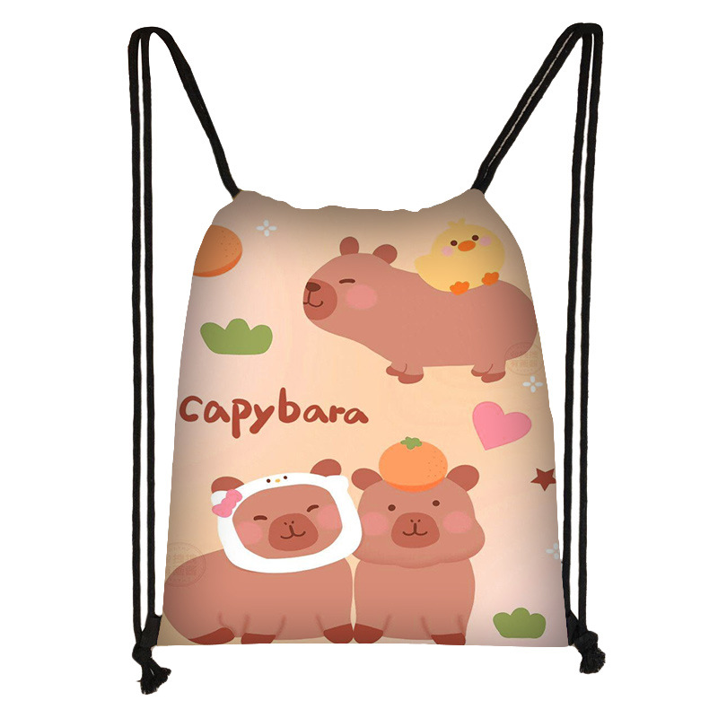 10 Pieces Capybara Party Favor Drawstring Bags Drawstring Backpack Gift