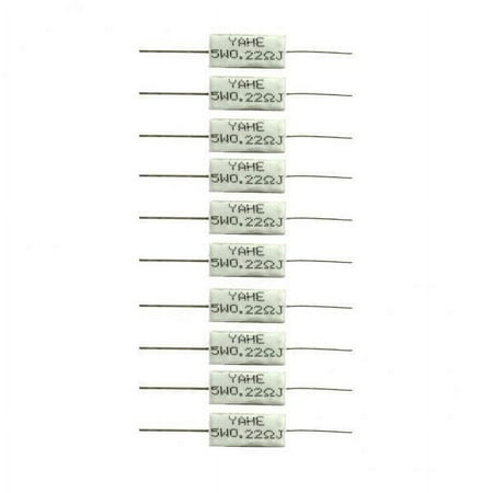 10 Pieces Ceramic Resistor Set 5W 0.22 Ohm, Wirewound Resistor Resistance
