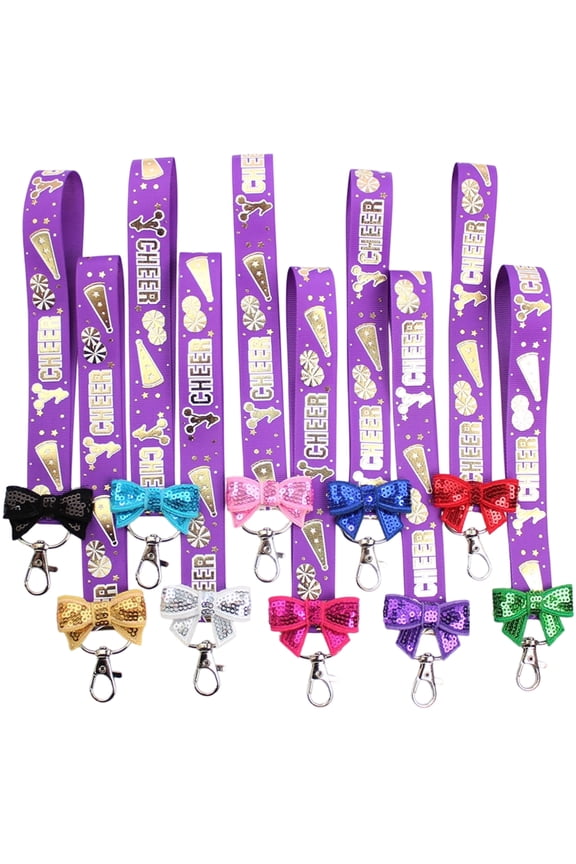10 Pieces Cheer Team Inspired Key Rings Soft Sturdy Material Youth Favorite