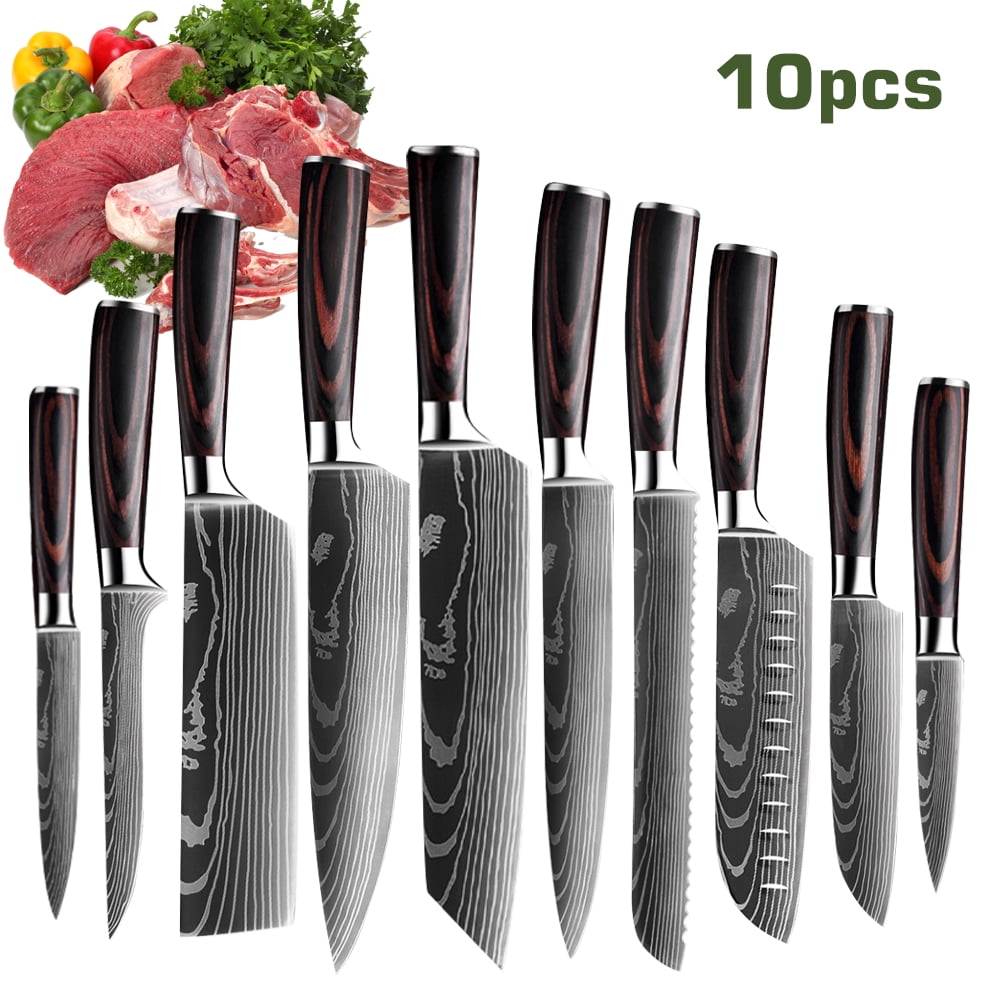 5 Pieces Chef Knife Set Professional, MDHAND Professional Stainless Steel  Kitchen Knife Set, Include Knife Guard, Sharp Kitchen Knife Set For Chop
