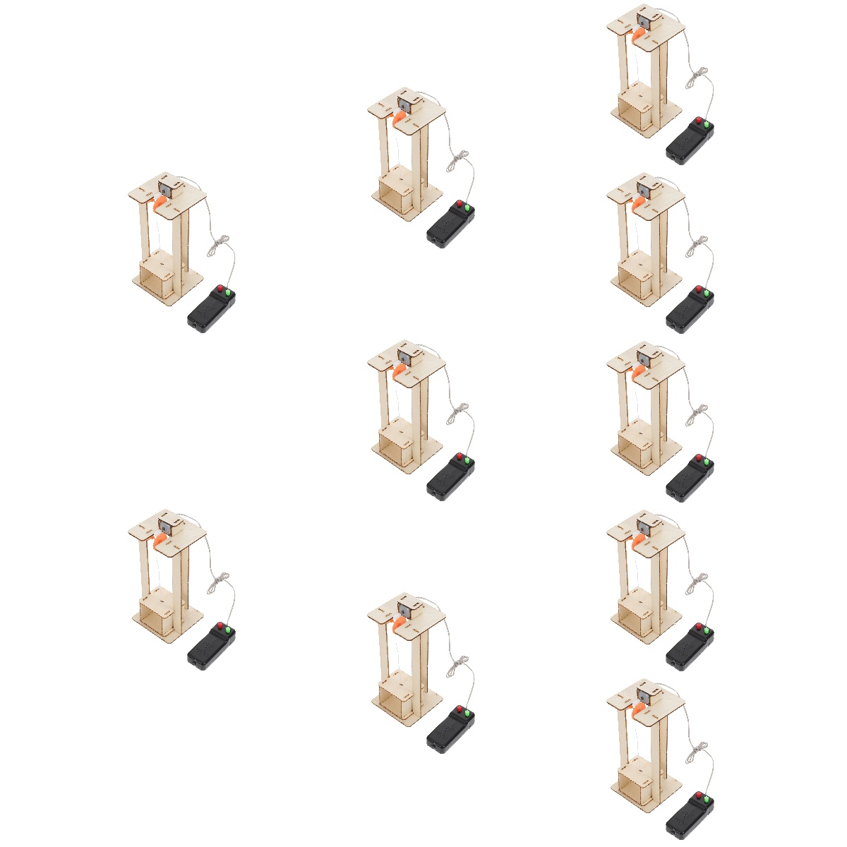 10 Pieces Children’s Toys Elevator Wooden Building Kits Perpetual
