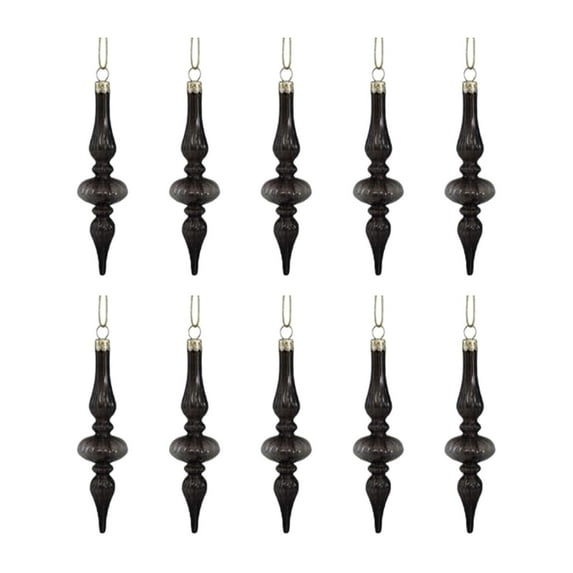 10 Pieces Christmas Tree Pendants Glass Ball Drop Finial Ornaments Lightweight Shatterproof for Indoor Holiday Settings