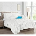 thumbnail image 1 of 10-Pieces Cindyrealla Multiruffle Comforter Set, Includes Bed Sheet Set with Double Sided Smart Storage Pockets, King/Cal King, White, 1 of 3