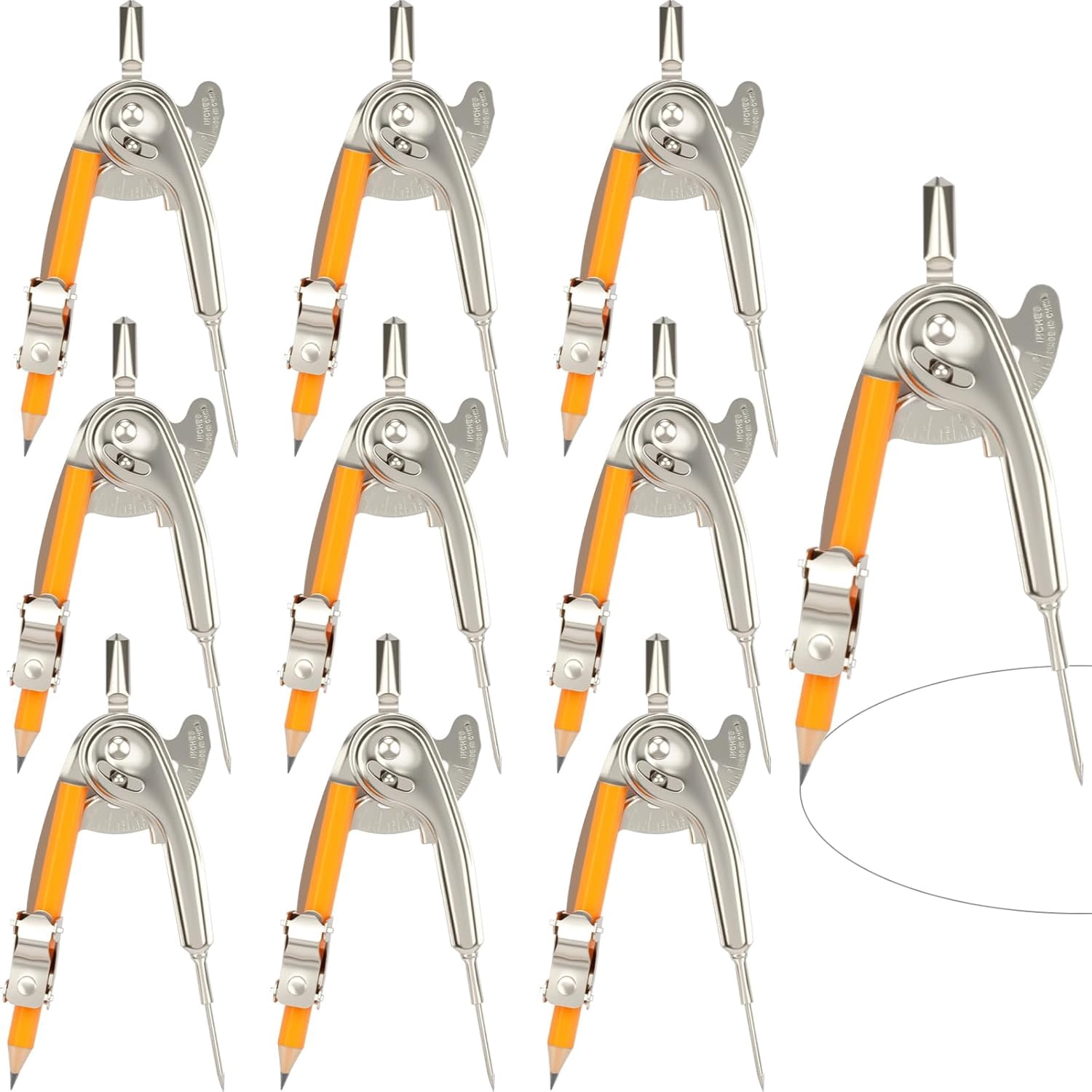 10 Pieces Compass for Geometry Metal Compass Tool Math Compass Bulk ...