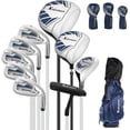 thumbnail image 1 of XDriveMax 10 Pieces Complete Mens Golf Clubs Set Right Hand for Men Includes Stand Bag with Rain Hood, 1#Driver 3#Wood #5 Hybrid,with 3 Head Covers, 6# 7# 8# 9# PW# Irons and Putter Navy Blue, 1 of 9