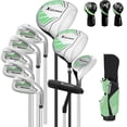 thumbnail image 1 of XDriveMax 10 Pieces Complete Womens Golf Clubs Set Right Hand for Female Includes Stand Bag with Rain Hood, 1#Driver 3#Wood #5 Hybrid,with 3 Head Covers, 6# 7# 8# 9# PW# Irons and Putter Green, 1 of 7
