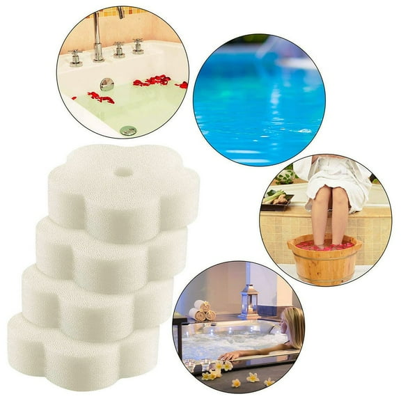 10 Pieces Creamy Oil Absorbing Scum Sponge for Hot Tub Swimming Pool and Spa/ 10Pcs Bathtub And Swimming Pool Oil Absorbent Sponge Flower Type