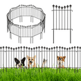thumbnail image 1 of 10 Pieces No Dig Decorative Garden Fence -heavy-duty square tube animal barrier, anti-shovel metal frame fence for patios, outdoor dog pens and flower beds, 1 of 5