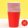 thumbnail image 1 of 10 Pieces Disposable Coffee Cups 9 Oz Paper Cups, Hot Or Cold Beverage Paper Cups Thickened Durable Disposable Cups for Party, Diy And Holiday Picnic (D-Red, 9 Oz), 1 of 4