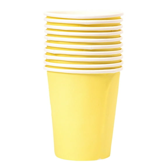 10 Pieces Disposable Cups, Blue 16-Ounce Plastic Party Cups, Strong and Sturdy for Wedding, Christmas, Halloween(Yellow2,2.95x2.95x3.34")