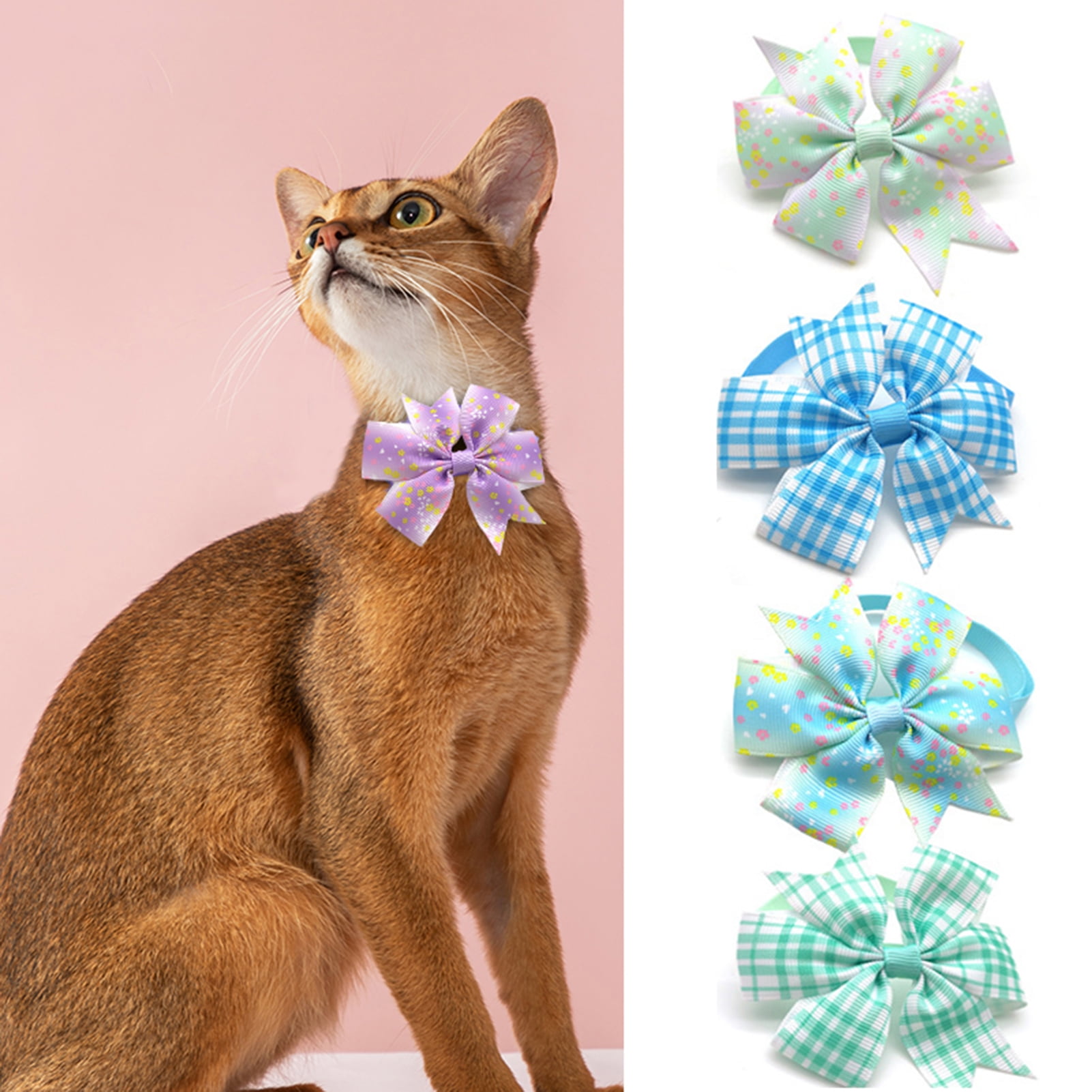 20 Stück Halsband-Blumen Mit Perlen – Bunte Schleifen & Charms Für Hund & Katze