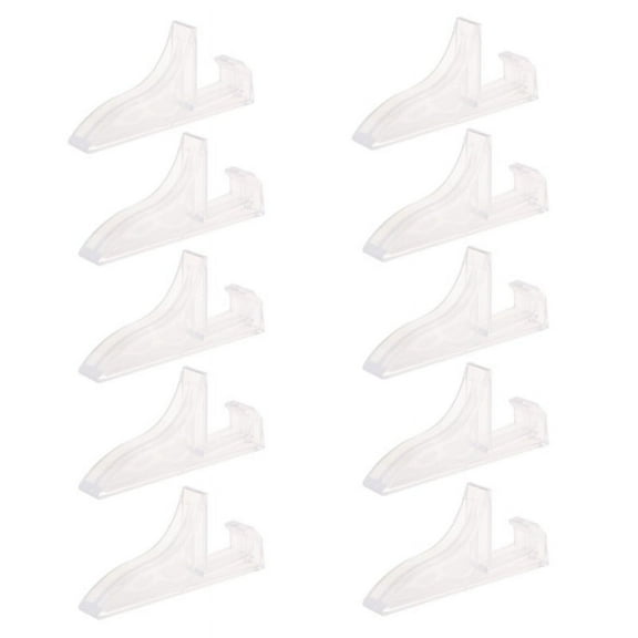 10 Pieces Easel Stands Dish Plate Picture Photo Frame Rack Holder Home Decor - Clear, L