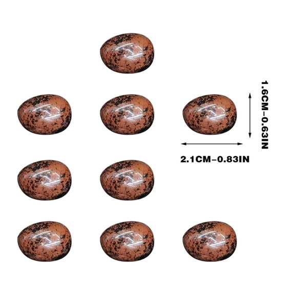 10 Pieces Easter Stone Egg Rock 20mm Crystal Gemstone Polished Mineral Rock Egg Stones Pocket Palm Chakra Eggs Crystal for Anxiety Relief Meditation Reiki Balancing Easter Decor