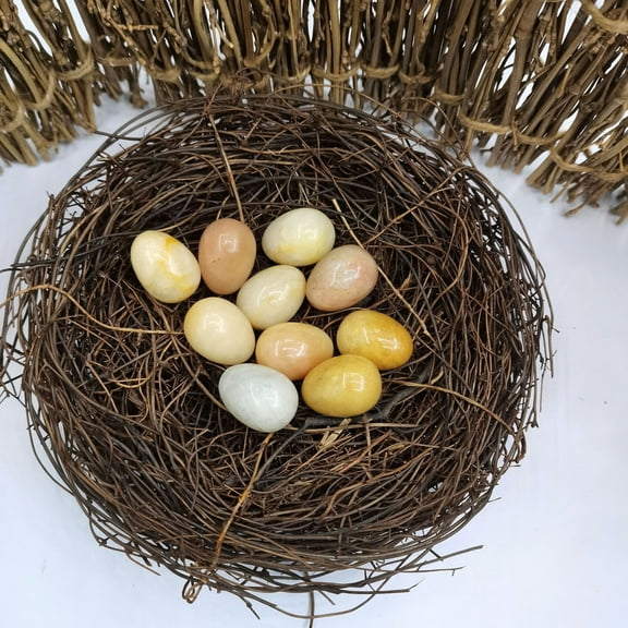 10 Pieces Easter Stone Egg Rock 20mm Crystal Gemstone Polished Mineral Rock Egg Stones Pocket Palm Chakra Eggs Crystal for Anxiety Relief Meditation Reiki Balancing Easter Decor