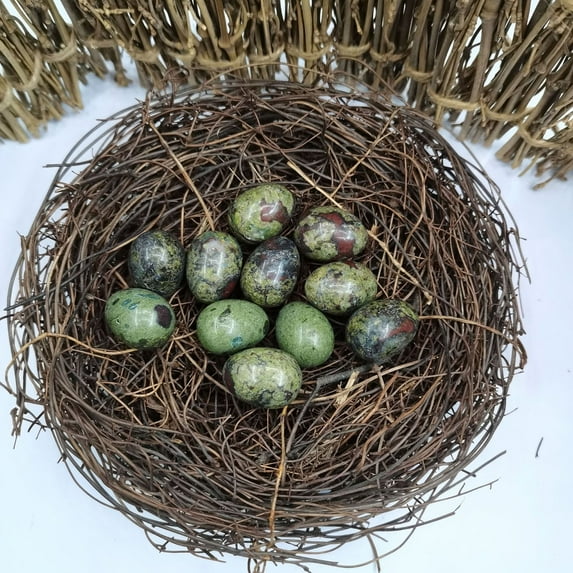 10 Pieces Easter Stone Egg Rock 20mm Crystal Gemstone Polished Mineral Rock Egg Stones Pocket Palm Chakra Eggs Crystal for Anxiety Relief Meditation Reiki Balancing Easter Decor