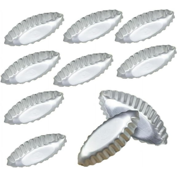 10 Pieces Egg Tart Molds, Aluminum Tart Pan Pudding Molds Mini Muffin Cupcake Cookie Mold Baking Tool for Pies, Quiches, Mousse Cakes, Dessert Baking, Boat Shape.