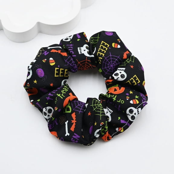 10 Pieces Fashion Large Intestine Hair Bands European and American Halloween Christmas Series Hair Ring Hair Rope Head Rope High Elasticity Hairware Wholesale Women