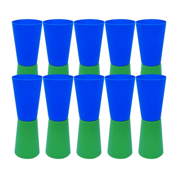 10 Pieces Flip Cups Aid Speed Agility Training Sensory Integration Body Coordination Shuttle Run Exercise for Rugby Outdoor with Storage Green