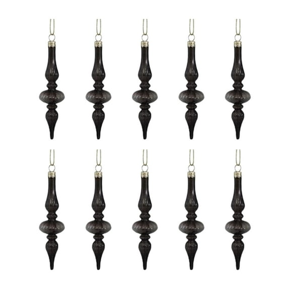 10 Pieces Glass Christmas Ball Drop Finial Ornaments Spiral Shape Shatterproof for Party and Seasonal Holiday Decor