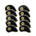 thumbnail image 1 of 10 Pieces Golf Iron Headcover Set Golf Club Head Cover Anti Scratch Golf Cue Protector with Number Tag Sticky Waterproof Golfer Equipment Black, 1 of 8