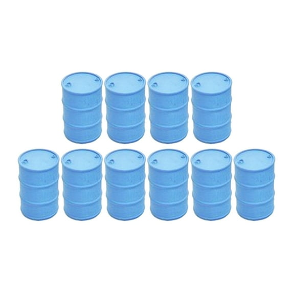 10 Pieces HO Gauge Oil Barrels Miniature Train Layout Props Plastic Build for Railway Station Model Diorama