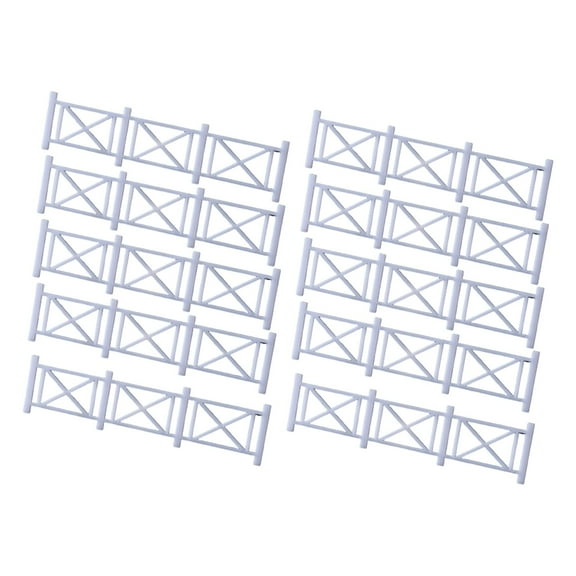 10 Pieces HO Layout Accessories Mini Fence Model Train Railroad Fence Model Building Railing White ABS for Crafts