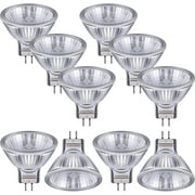 10 Pieces Halogen Light Bulbs MR11 12V FTD Halogen Spotlight Bulbs, GU4 Bi-Pin Base, Glass Cover, Warm White 2700K Dimmable Precision Halogen Reflector Fiber Optic Light Bulb 20 Watt