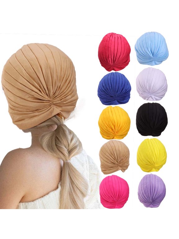 10 Pieces Head Turbans for Women, Soft Chemo Head Wraps Hair Loss Head Cover All Season Gift