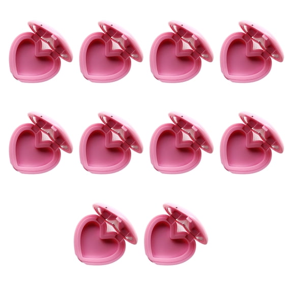 10 Pieces Heart Mirrored Lipstick Cases Practical Lip Balm Container Small Cosmetic Bottles For Creams And Serums