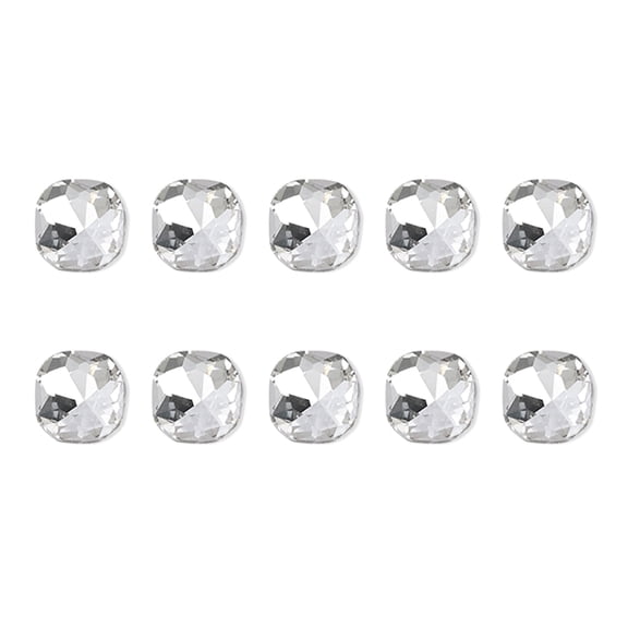 10 Pieces Heart Rhinestones Pointed Bottom Crystal Clear Nails Art Decorations for Women