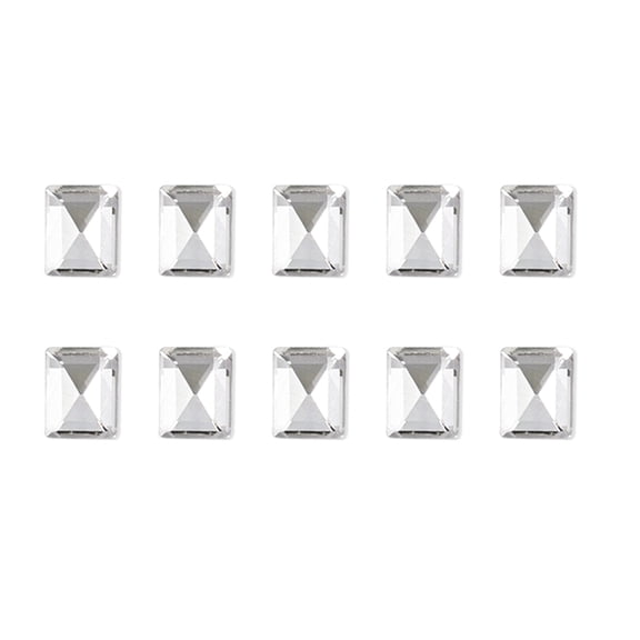 10 Pieces Heart Rhinestones Pointed Bottom Crystal Clear Nails Art Decorations for Women