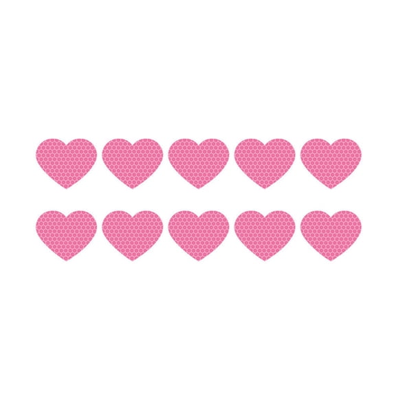 10 Pieces Heart Shaped Reflective Decals Weatherproof Car Body Stickers Removable Adhesive For Automotive Surfaces Prote