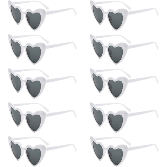 10 Pieces Heart Shaped Sunglasses Ladies Fashion Retro Eyeglasses Vintage Heart Shaped Glasses Funky Party Glasses For Women's Bachelorette Party