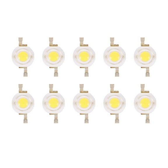 10 Pieces High Power 2 Pin 3W Warm White LED Bead Emitters 100-110Lm