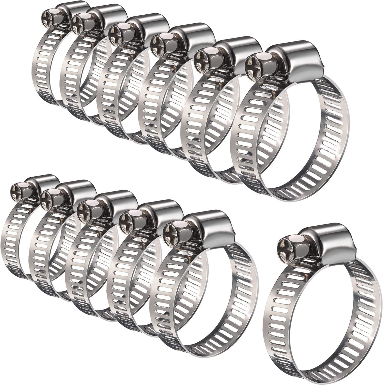 10 Pieces Hose Clamp Adjustable Stainless Steel Hose Clamps Clips Fastener