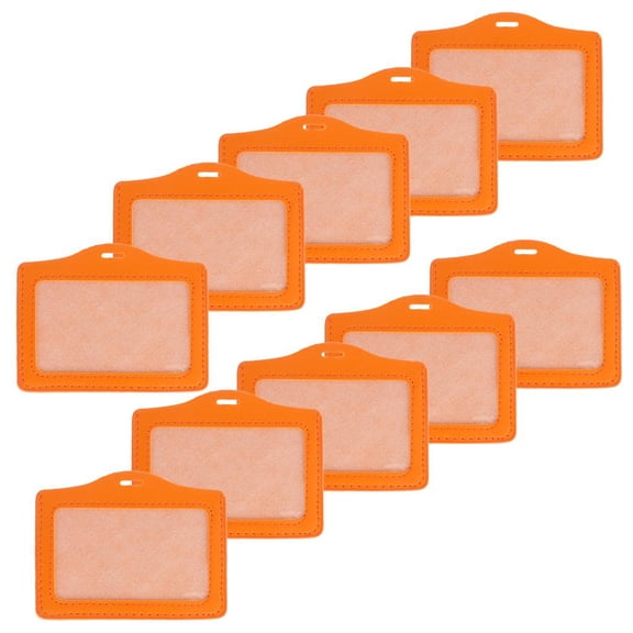 10 Pieces ID Badge Holder Credit Card Protector Bus Pass Holder Waterproof with Clear Window for Office Staff