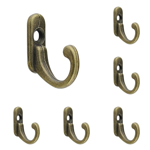 10 Pieces Key Hooks Jewelry Small Hook Key Hanging Small Wall Mounted Single Hook Robe Clasp Coat Hooks for Hanging Hat, Scarf, Bag(Bronze,10 Pieces)