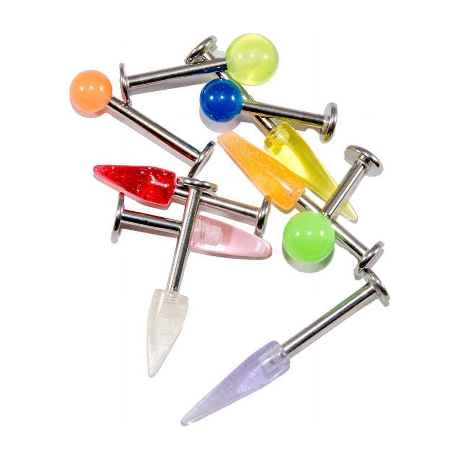 10Pieces Labret Monroe Lip Jewelry Cartilage Studs Mixed Gauges and